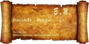 Baczkó Menta névjegykártya